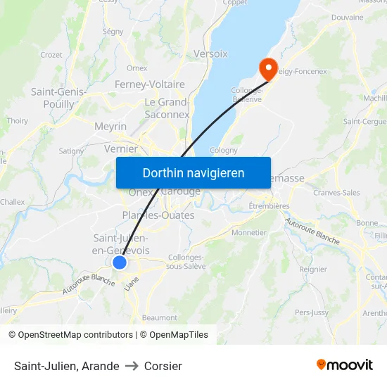Saint-Julien, Arande to Corsier map