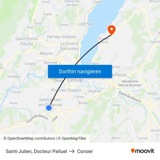 Saint-Julien, Docteur Palluel to Corsier map