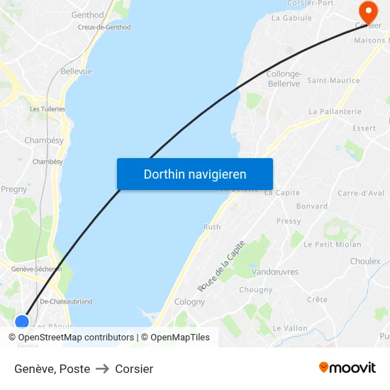 Genève, Poste to Corsier map