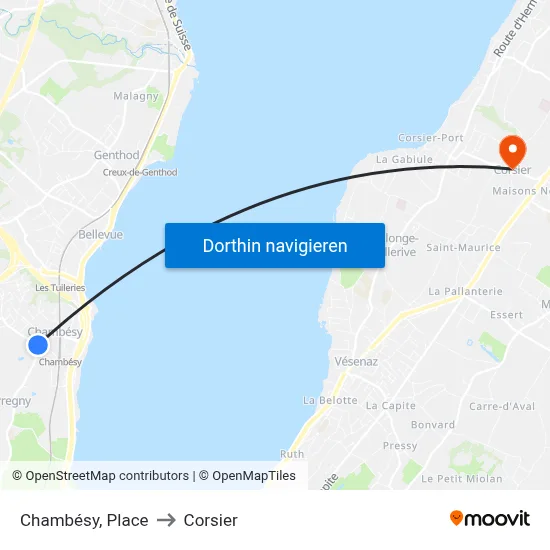 Chambésy, Place to Corsier map