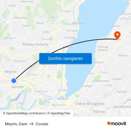 Meyrin, Gare to Corsier map