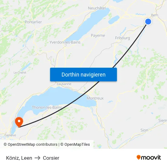 Köniz, Leen to Corsier map