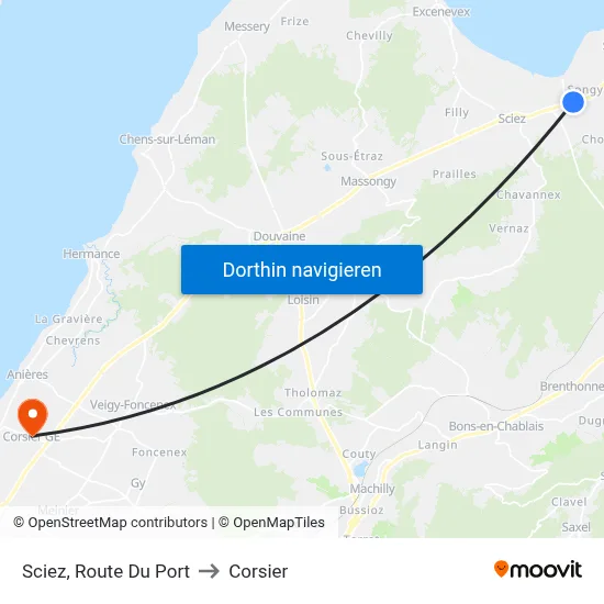 Sciez, Route Du Port to Corsier map