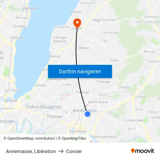 Annemasse, Annexion to Corsier map