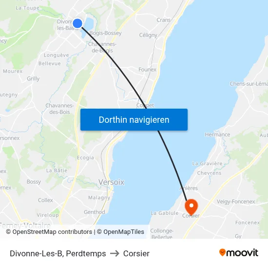 Divonne-Les-B, Perdtemps to Corsier map