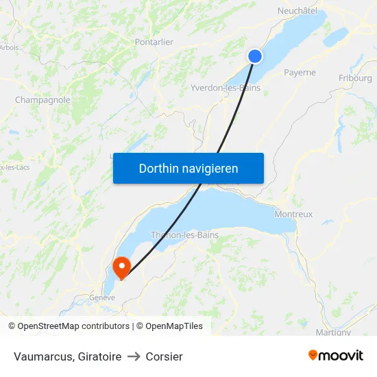 Vaumarcus, Giratoire to Corsier map