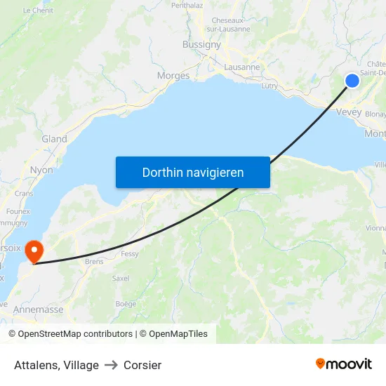 Attalens, Village to Corsier map