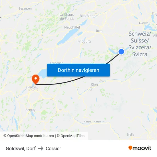 Goldswil, Dorf to Corsier map