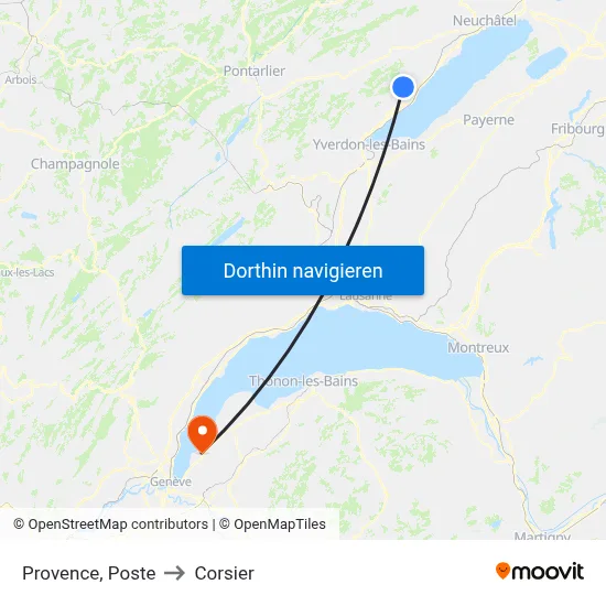 Provence, Poste to Corsier map