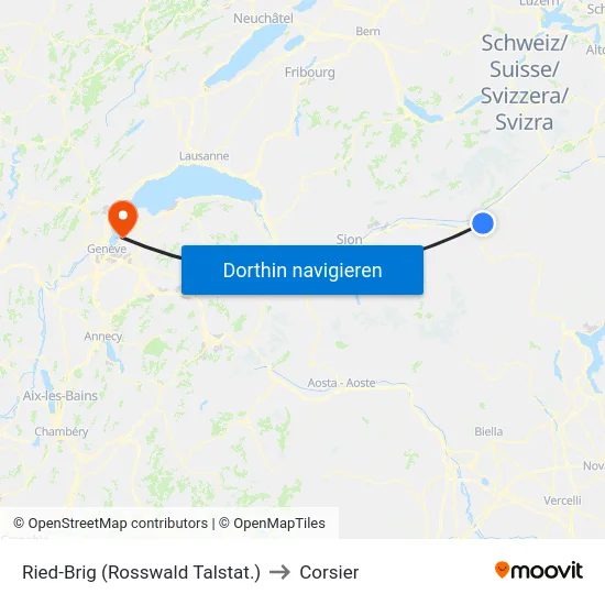 Ried-Brig (Rosswald Talstat.) to Corsier map
