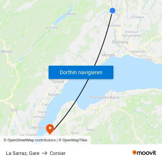La Sarraz, Gare to Corsier map