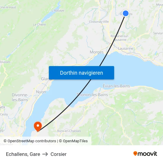 Echallens, Gare to Corsier map