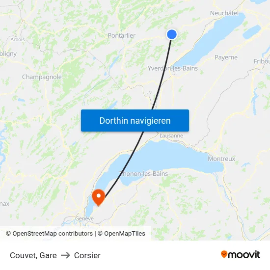Couvet, Gare to Corsier map