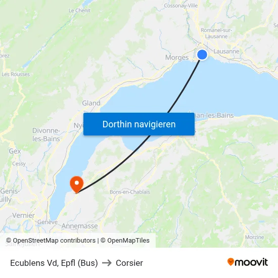 Ecublens Vd, Epfl (Bus) to Corsier map