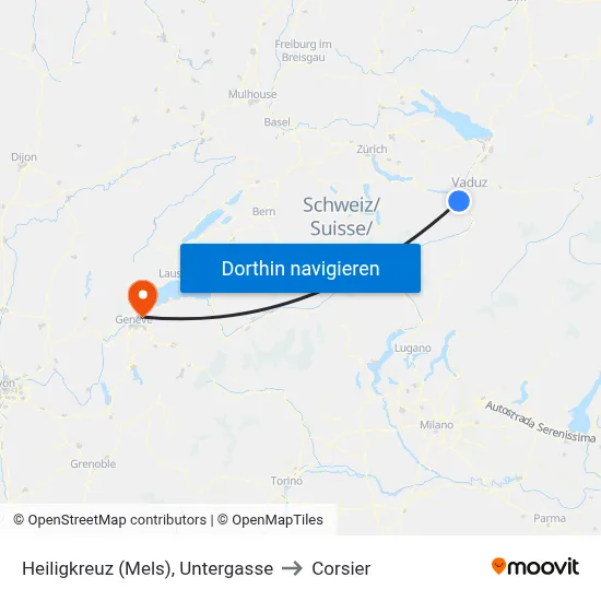 Heiligkreuz (Mels), Untergasse to Corsier map