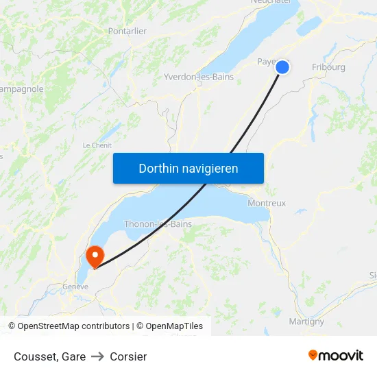 Cousset, Gare to Corsier map