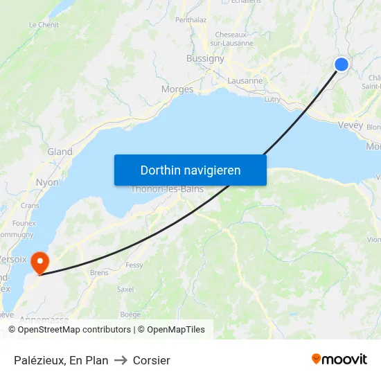 Palézieux, En Plan to Corsier map