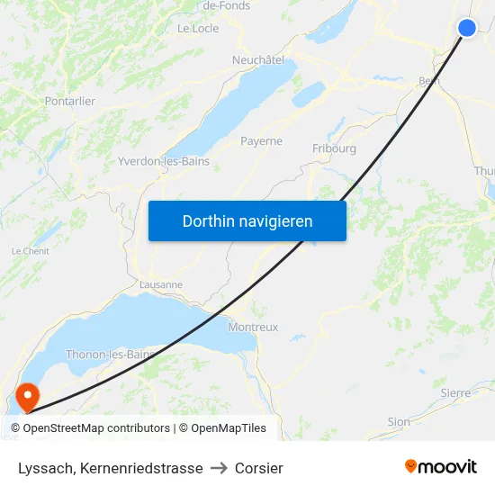 Lyssach, Kernenriedstrasse to Corsier map
