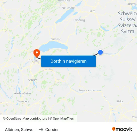 Albinen, Schwelli to Corsier map