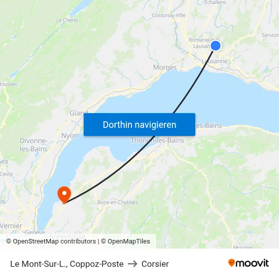 Le Mont-Sur-L., Coppoz-Poste to Corsier map