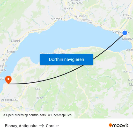 Blonay, Antiquaire to Corsier map