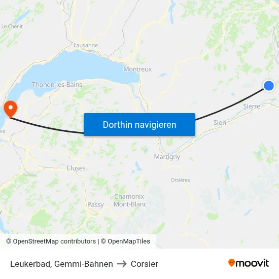Leukerbad, Gemmi-Bahnen to Corsier map