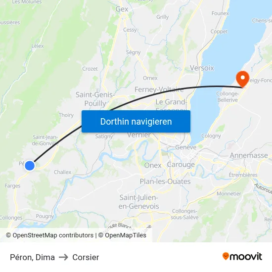 Péron, Dima to Corsier map