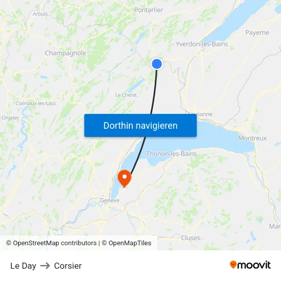 Le Day to Corsier map