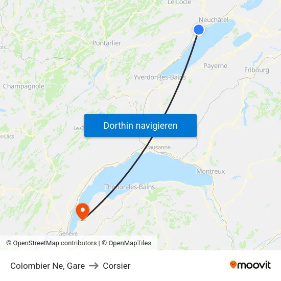 Colombier Ne, Gare to Corsier map