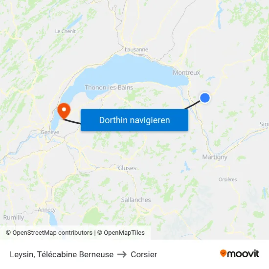 Leysin, Télécabine Berneuse to Corsier map