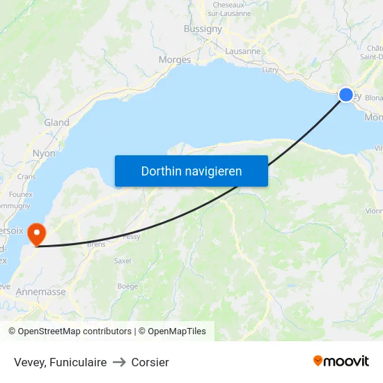Vevey, Funiculaire to Corsier map