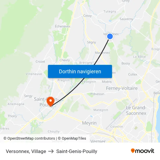 Versonnex, Village to Saint-Genis-Pouilly map
