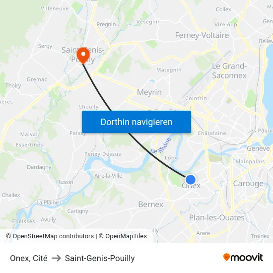 Onex, Cité to Saint-Genis-Pouilly map