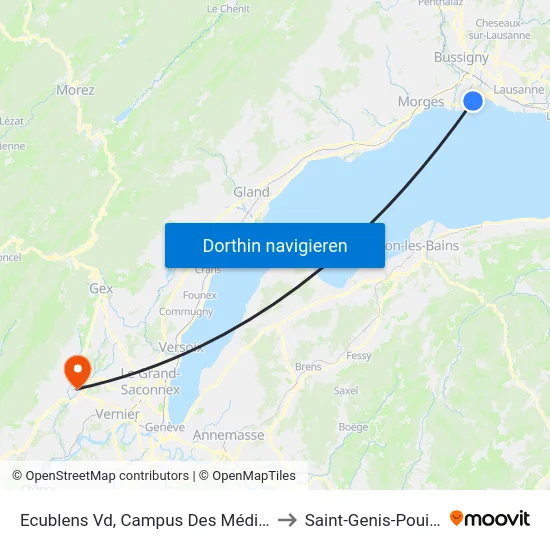 Ecublens Vd, Campus Des Médias to Saint-Genis-Pouilly map