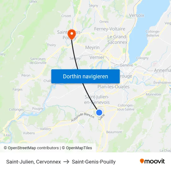 Saint-Julien, Cervonnex to Saint-Genis-Pouilly map