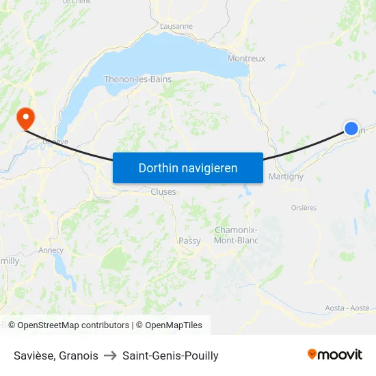 Savièse, Granois to Saint-Genis-Pouilly map