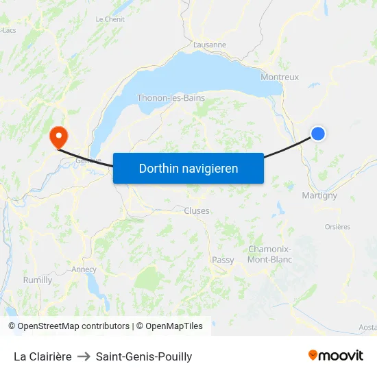 La Clairière to Saint-Genis-Pouilly map