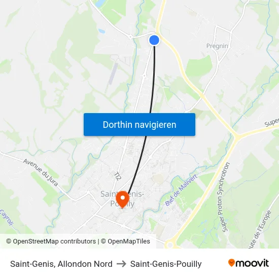 Saint-Genis, Allondon Nord to Saint-Genis-Pouilly map