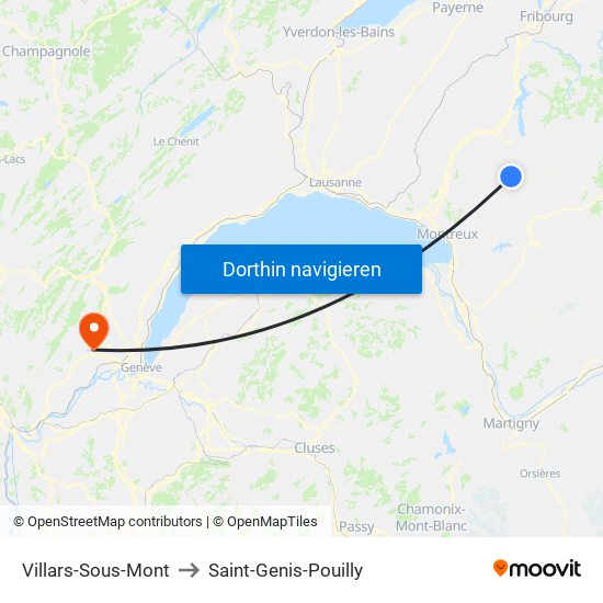 Villars-Sous-Mont to Saint-Genis-Pouilly map