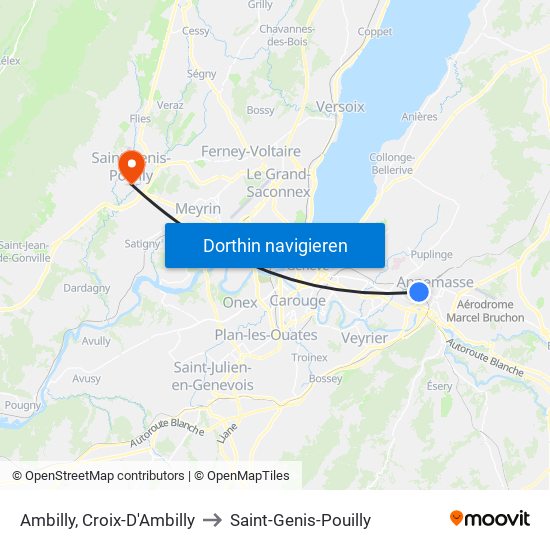 Ambilly, Croix-D'Ambilly to Saint-Genis-Pouilly map