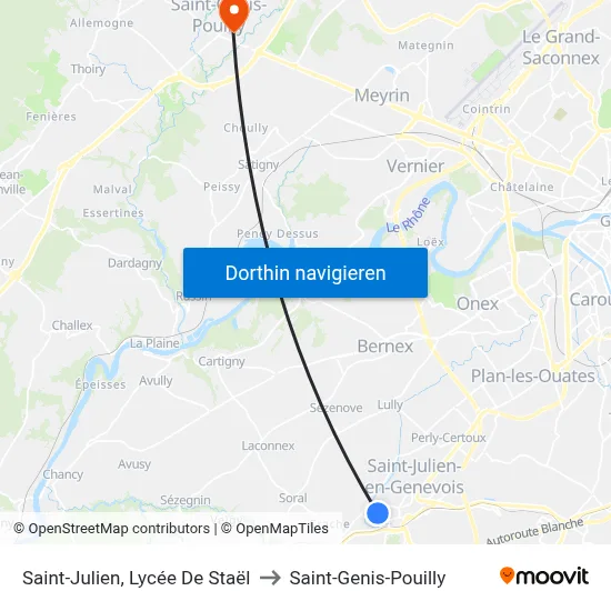 Saint-Julien, Lycée De Staël to Saint-Genis-Pouilly map