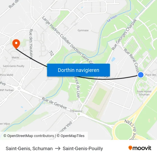 Saint-Genis, Schuman to Saint-Genis-Pouilly map