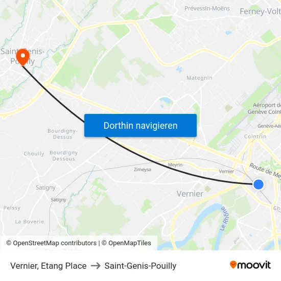 Vernier, Etang Place to Saint-Genis-Pouilly map