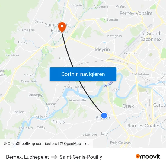 Bernex, Luchepelet to Saint-Genis-Pouilly map