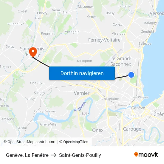 Genève, La Fenêtre to Saint-Genis-Pouilly map