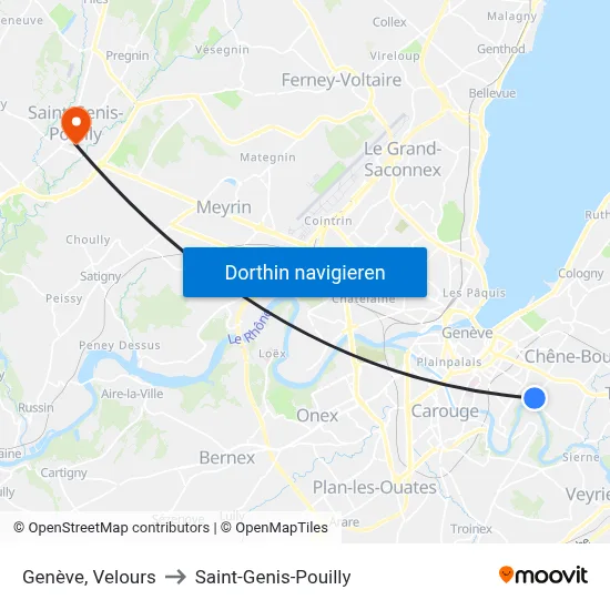Genève, Velours to Saint-Genis-Pouilly map