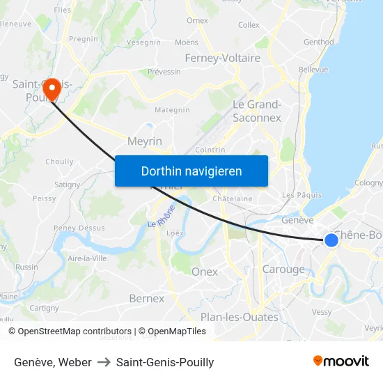 Genève, Weber to Saint-Genis-Pouilly map