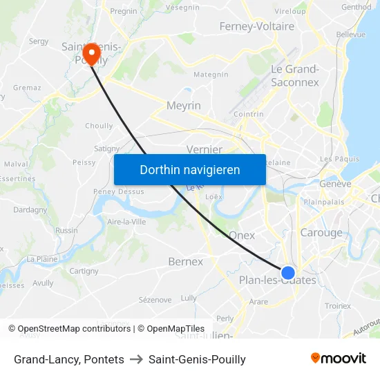 Grand-Lancy, Pontets to Saint-Genis-Pouilly map
