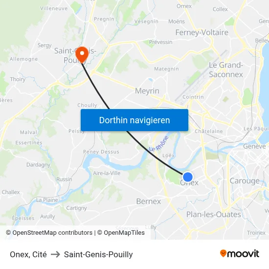 Onex, Cité to Saint-Genis-Pouilly map