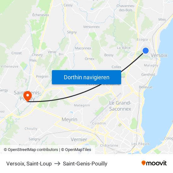 Versoix, Saint-Loup to Saint-Genis-Pouilly map